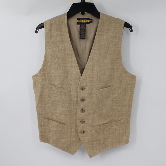 Ralph Lauren Other - Ralph Lauren rugby vest Men's 38 linen silk waistcoat gilet sleeveless cinch